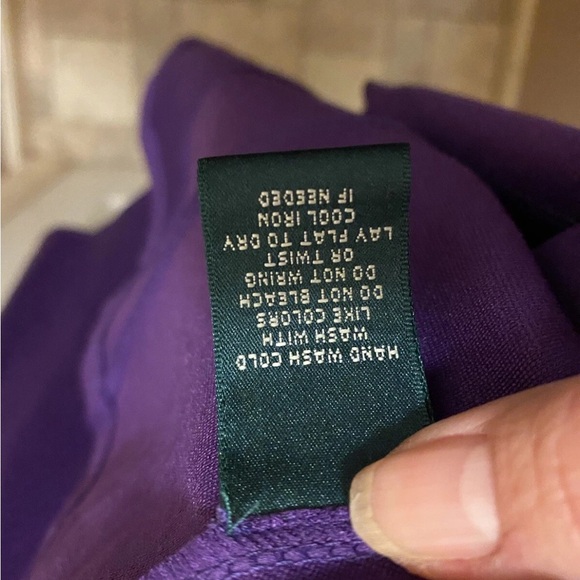 Lauren Ralph Elegant Brill Purple Sleeveless Dress w/ Faux Leather Trim Sz NWT!! - Picture 15 of 15